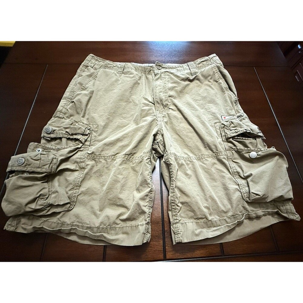🔥RARE-VTG Y2K Fitch Style Cargo Shorts Mens Paratrooper 36 Nautical Americana